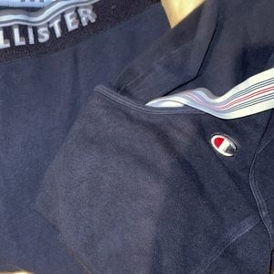 Champion body suit and hollister biker shorts